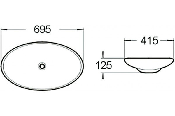 Раковина SantiLine SL-1031 овальная, цвет белый, на столешницу