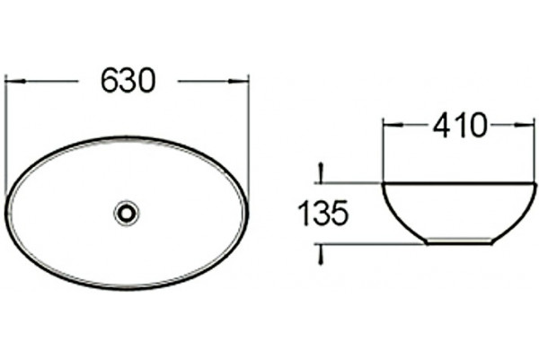 Раковина SantiLine SL-1019 овальная, цвет белый, на столешницу