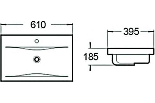 Раковина SantiLine SL-2101 60 прямоугольная, цвет белый, на столешницу