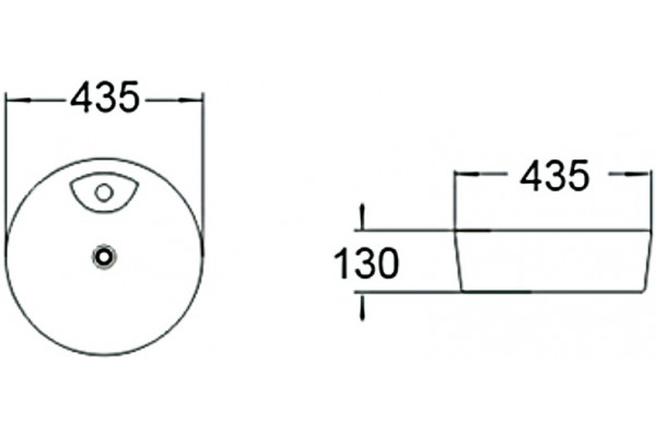 Рукомойник SantiLine SL-1066 круглая, цвет белый, на столешницу