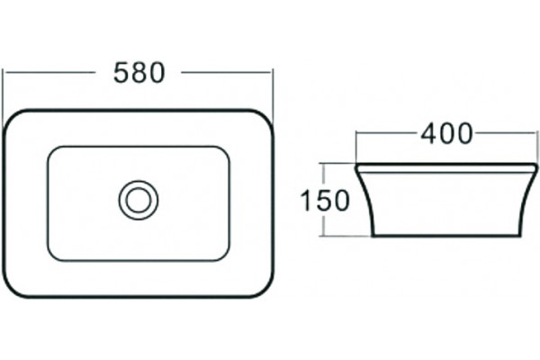Раковина SantiLine SL-2105 прямоугольная, цвет белый, на столешницу