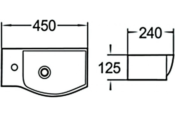 Рукомойник SantiLine SL-2012R полукруглая, цвет белый