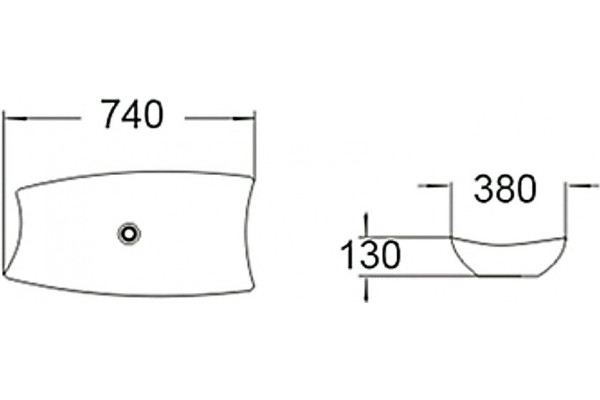 Раковина SantiLine SL-1029 прямоугольная, цвет белый, на столешницу
