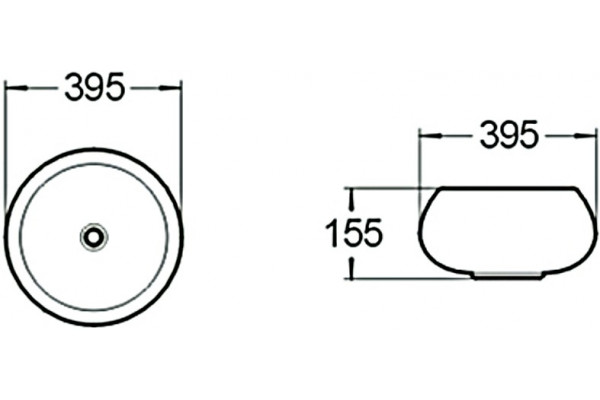 Рукомойник SantiLine SL-1063 круглая, цвет белый, на столешницу
