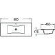 Раковина SantiLine SL-2102 80 прямоугольная, цвет белый, на столешницу