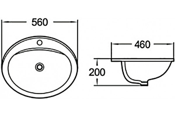 Раковина SantiLine SL-2107 овальная, цвет белый, на столешницу