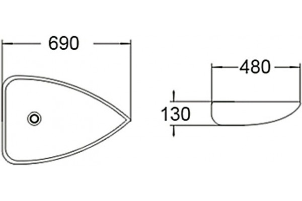 Раковина SantiLine SL-1033 овальная, цвет белый, на столешницу
