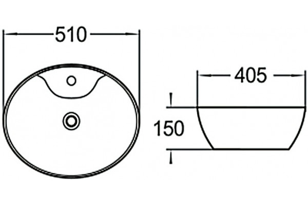 Раковина SantiLine SL-1043 овальная, цвет белый, на столешницу