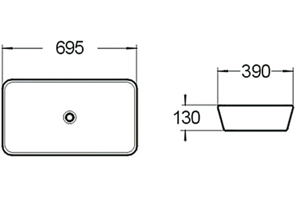 Раковина SantiLine SL-1032 прямоугольная, цвет белый, на столешницу