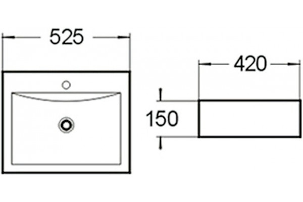 Раковина SantiLine SL-1005 прямоугольная, цвет белый, на столешницу