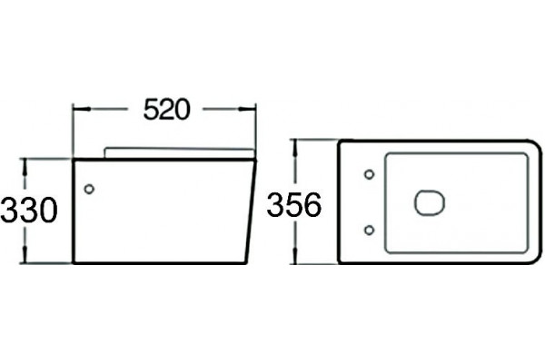 Унитаз подвесной SantiLine SL-5004 безободковый, с микролифтом, белый, прямоугольный, 35.6x52 см