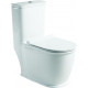 Унитаз-моноблок SantiLine SL-5019 безободковый, с микролифтом, белый, овальный, 41.5x70 см