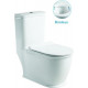Унитаз-моноблок SantiLine SL-5019 безободковый, с микролифтом, белый, овальный, 41.5x70 см