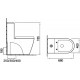 Унитаз-моноблок SantiLine SL-5012 безободковый, с микролифтом, овальный, 40x68 см