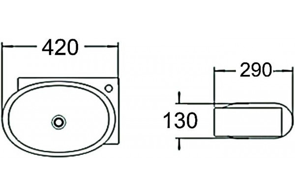 Рукомойник SantiLine SL-2022L полукруглая, цвет белый
