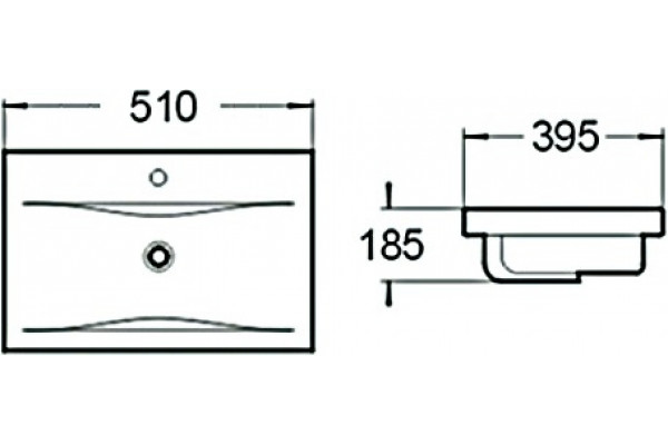 Раковина SantiLine SL-2101 50 прямоугольная, цвет белый, на столешницу