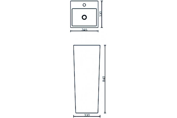 Рукомойник SantiLine SL-4010 прямоугольная, цвет белый