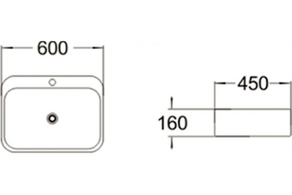 Раковина SantiLine SL-2108 прямоугольная, цвет белый, на тумбу