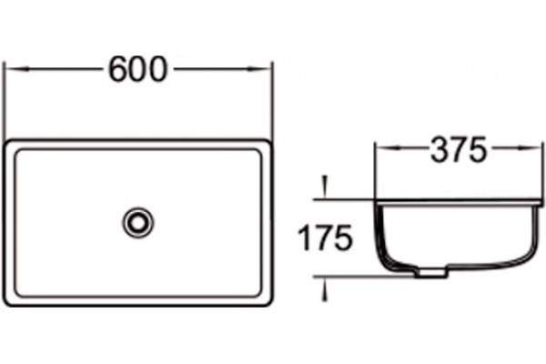 Раковина SantiLine SL-3006 прямоугольная, цвет белый