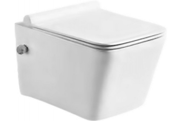 Унитаз подвесной SantiLine SL-5004SM-BD безободковый, с микролифтом, белый, прямоугольный, 36x52 см