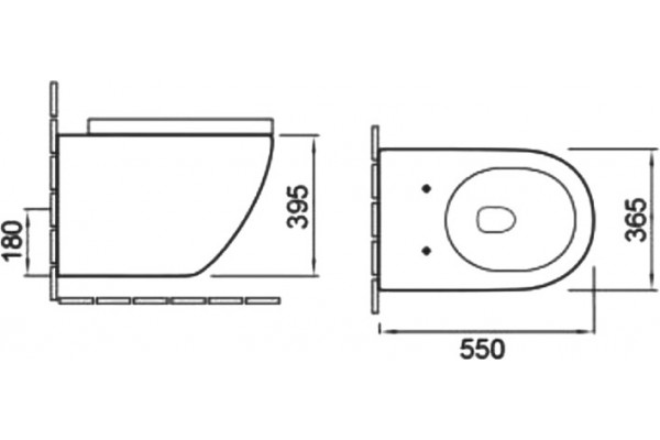 Унитаз подвесной SantiLine SL-5002SM-BD безободковый, с микролифтом, белый, овальный, 36.5x55 см