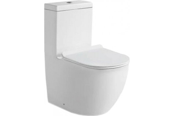 Унитаз-моноблок SantiLine SL-5011 белый, овальный, антивсплеск, 37x67 см
