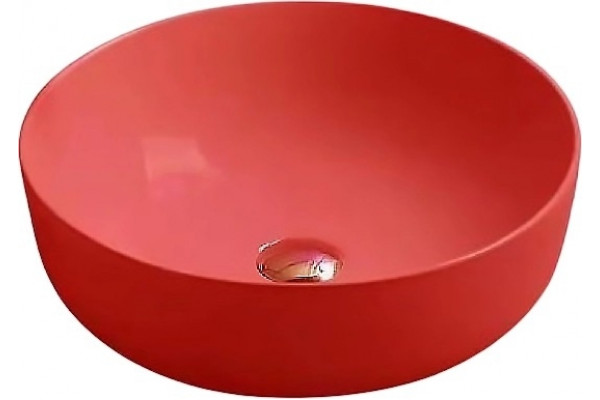 Раковина SantiLine SL-1054MR красный матовый круглая, на столешницу