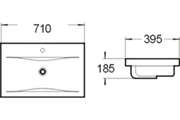 Раковина SantiLine SL-2101 70 прямоугольная, цвет белый