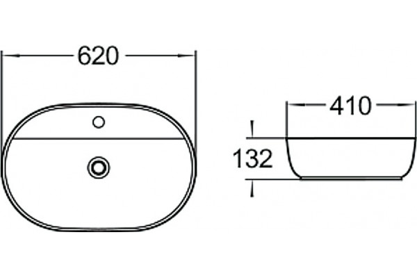 Раковина SantiLine SL-1082 овальная, цвет белый