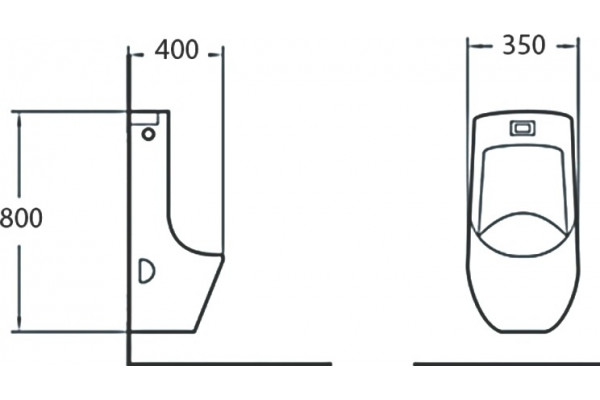 Писсуар SantiLine SL-6002MB черный матовый внутренний подвод воды, 35x40x80 см