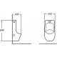 Писсуар SantiLine SL-6002MB черный матовый внутренний подвод воды, 35x40x80 см