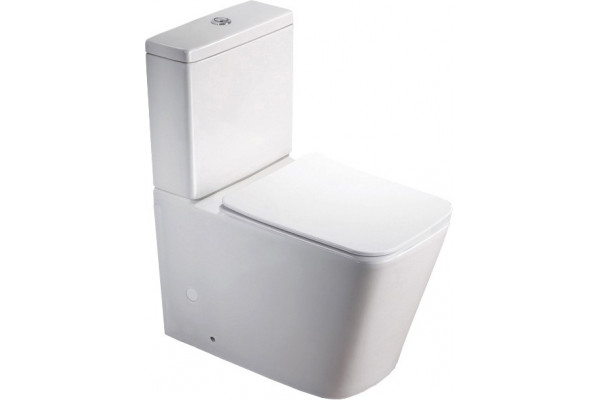 Унитаз-компакт SantiLine SL-5017 безободковый, с микролифтом, белый, 37.5x65 см