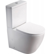 Унитаз-компакт SantiLine SL-5016 безободковый, с микролифтом, белый, 37.5x62 см