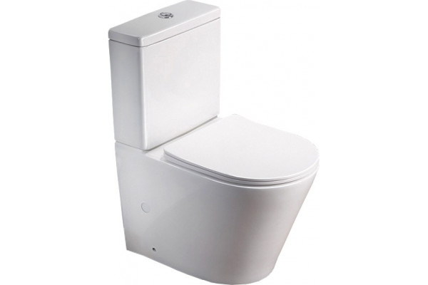 Унитаз-компакт SantiLine SL-5014 безободковый, с микролифтом, белый, 37.5x62 см