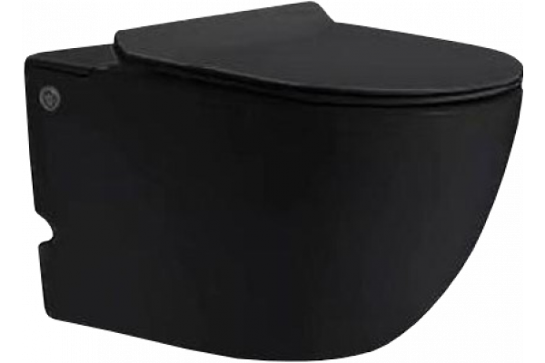 Унитаз подвесной SantiLine SL-5031MB с импульсной системой смыва, черный, 36x58.5 см