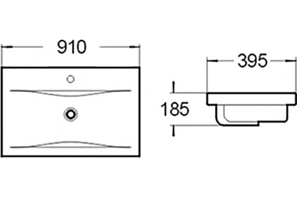 Раковина SantiLine SL-2101 90 цвет белый