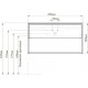 Тумба с раковиной Sanvit Контур 90 белый глянец/манзония кофейная, подвесная, ручки хром