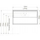 Тумба с раковиной Sanvit Контур 75 белый глянец/манзония кофейная, подвесная, ручки хром