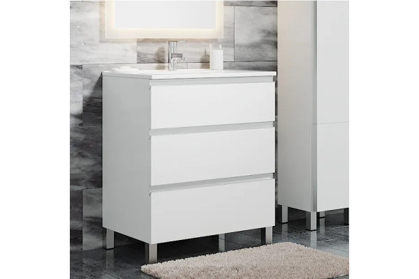 Тумба для комплекта Sanvit Авеню 3 70, белая, напольная, с ящиками