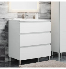 Тумба для комплекта Sanvit Авеню 3 75, белая, напольная, с ящиками