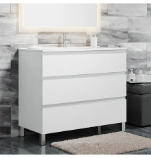 Тумба для комплекта Sanvit Авеню 3 100, белая, напольная, с ящиками