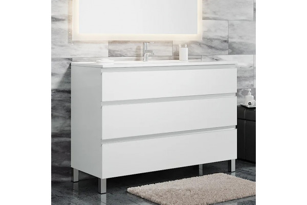 Мебель для ванной Sanvit Авеню 3 120, белая, напольная, с ящиками