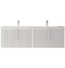 Тумба с раковиной Sanvit Рольф 120 W белая, подвесная, глянцевая