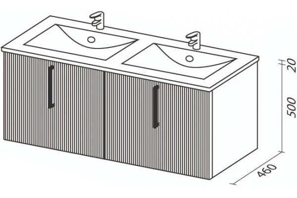 Тумба с раковиной Sanvit Рольф 120 W белая, подвесная, глянцевая