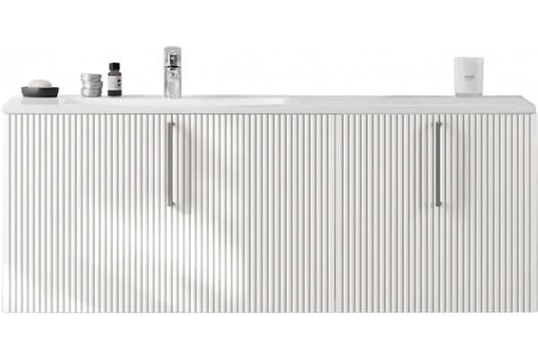 Тумба с раковиной Sanvit Рольф 120 белая, L, подвесная, глянцевая