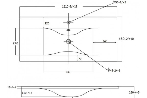 Тумба с раковиной Sanvit Рольф 120 белая, подвесная, глянцевая