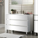 Мебель для ванной Sanvit Кубэ-3 120 белый глянец с ящиками, с подсветкой