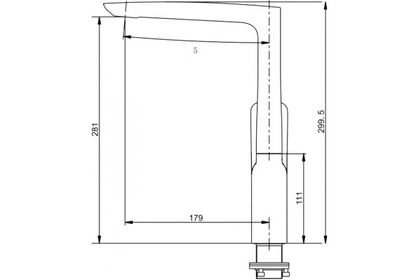 Смеситель для кухни Savol SK-H7001 однорычажный, хром, высота излива 28.1 см