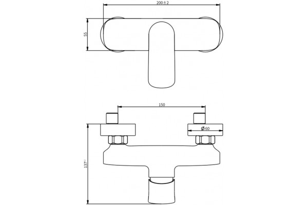 Смеситель для душа Savol SK-H7403 однорычажный, хром