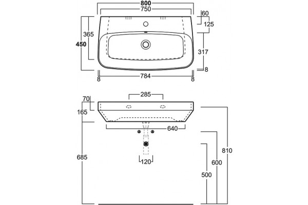 Раковина Simas Baden Baden BB12bi*1 80x45 см
